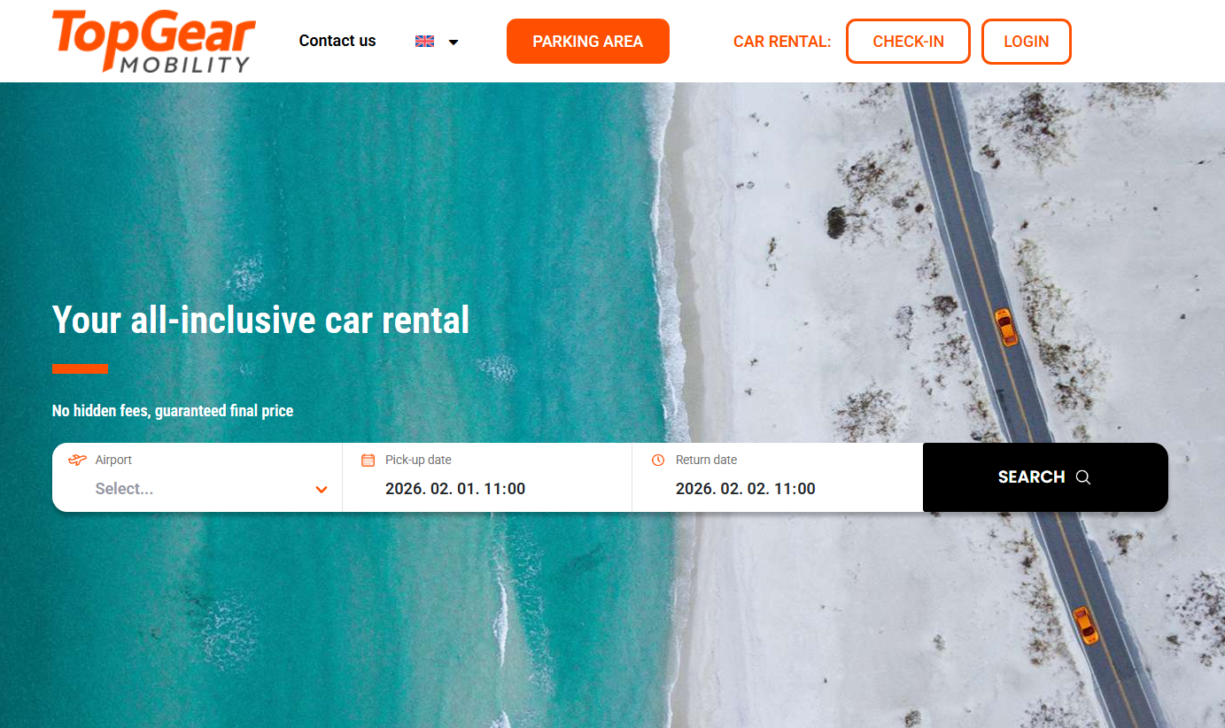 Top Gear Mobility booking page