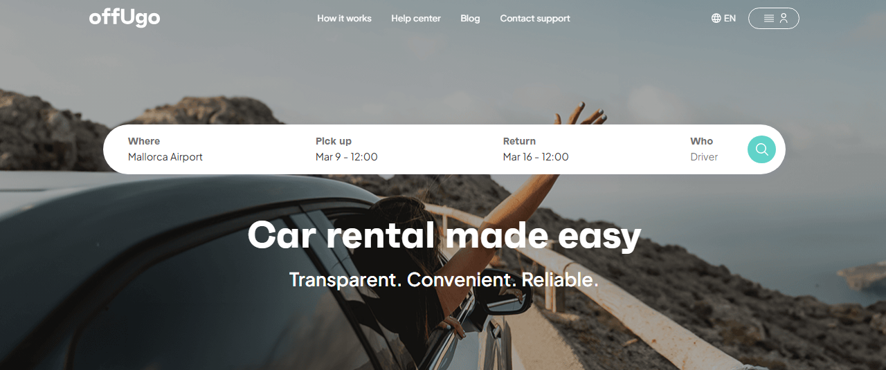 OffUgo foglalási oldal