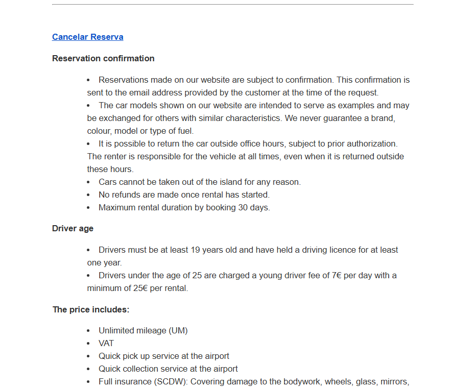 Cancelar Reserva megnyitása