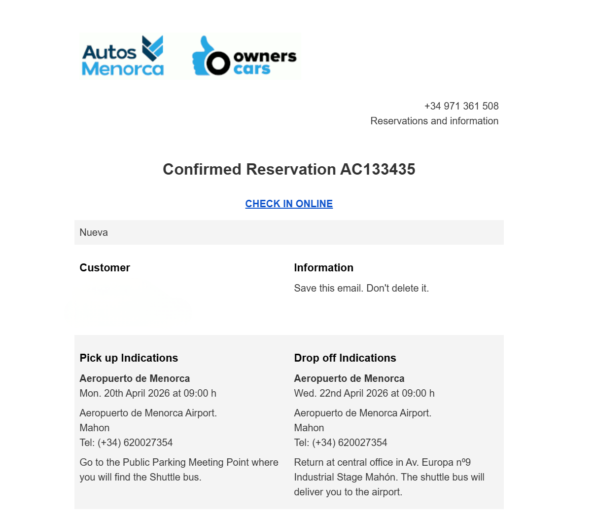 Check-in megnyitása