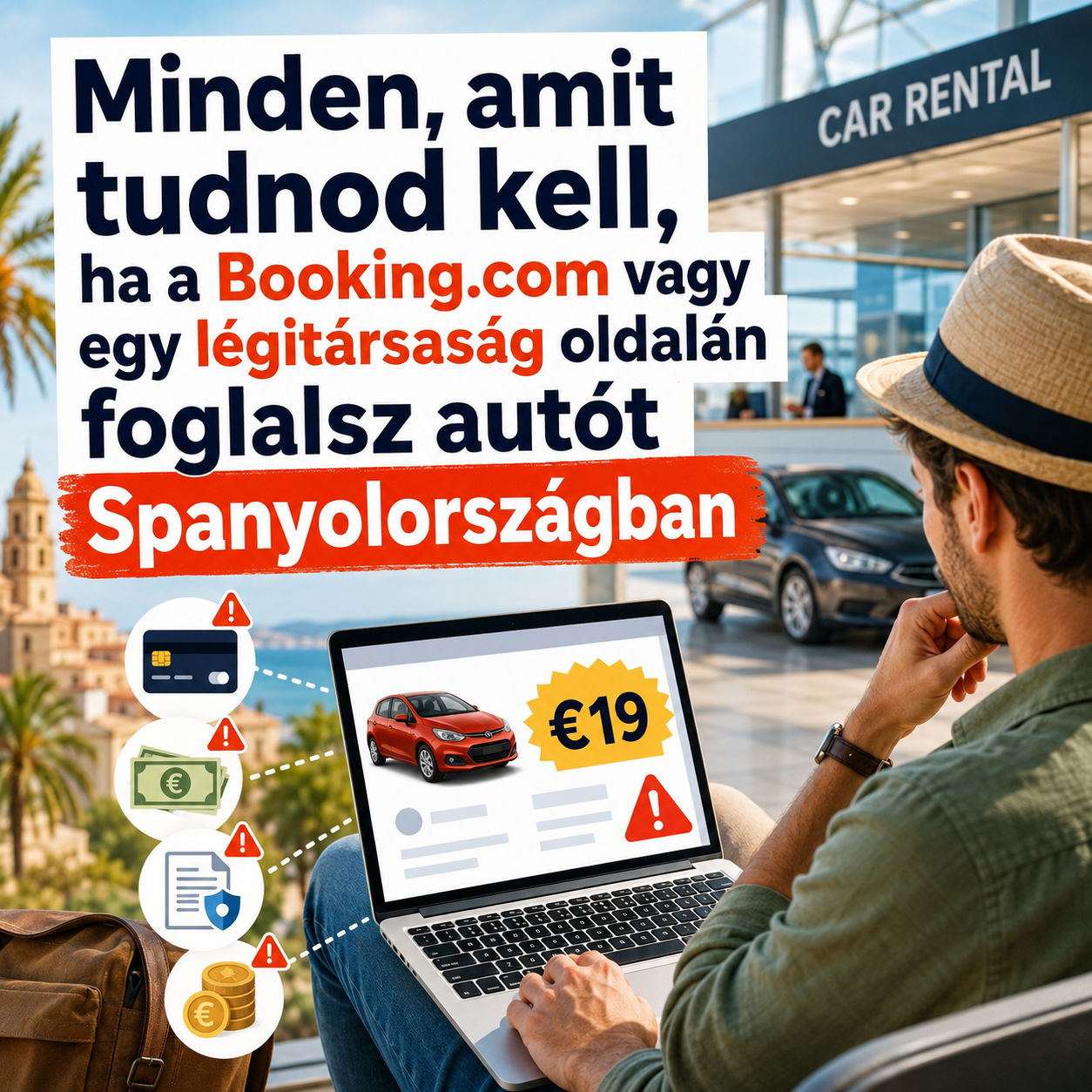 Autóbérlés Spanyolországban gyűjtőoldalon — Booking.com és légitársaság